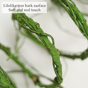 118 inch small green artificial tree branches grapevine garland ivy willow vines plants fake cherry blossom tree trunk twigs for wall hanging forest room home wedding new year decoration  urban country home decor