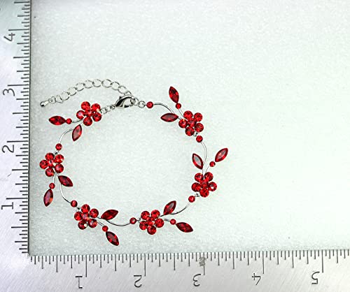 Image of Faship Gorgeous Rhinestone Crystal Floral Necklace Earrings Set