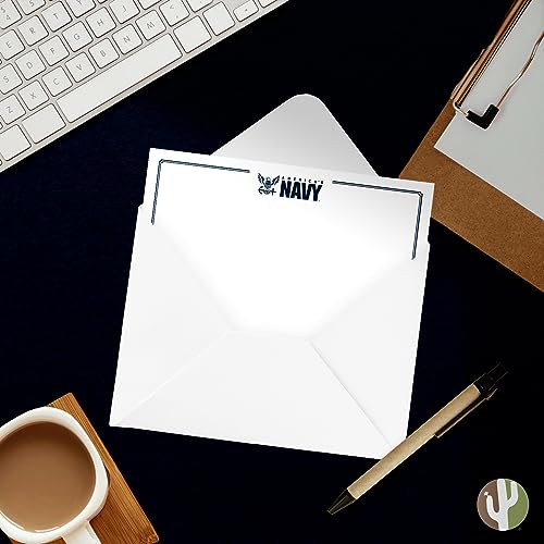 Image of Desert Cactus United States Navy US 10 Pack Notecards Stationery Cardstock Includes Envelopes Memo Party Thank You (Notecard Design 1)