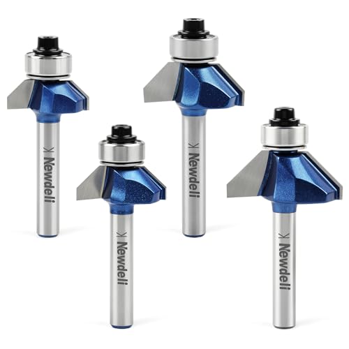 Newdeli 45 Degree Chamfer Router Bit Set (4Pcs)