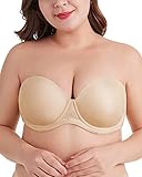 DotVol Women's Multiway Strapless Bra Full Figure Underwire Contour Beauty Back Plus Size Bra(36H, B