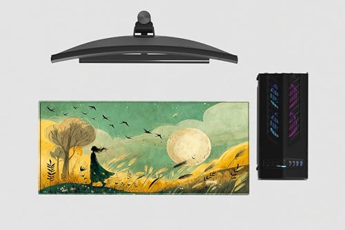 Image of Calm Dusk Premium Desk Mat | Anti-Skid | Anti-Slip | 80 x 30 cm | Laptop Mat for Work from Home /Office /Gaming- Extended Mouse pad and Keyboard Desk mat