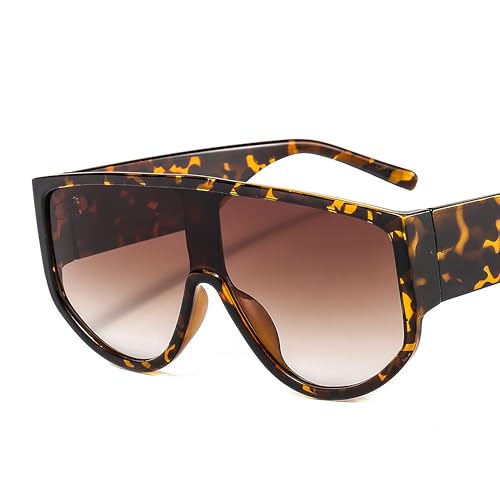 Fashion Large Square Men's Women's Personalized One Pieces Sunglasses With Thick Edge Leg