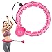 Hula Hoop Fitness Bambini,Hoola Hoop Fitness 24 Nodi Staccabile Ring 2 in 1 Misura Adattabile Con Gravity Peso Sfera 360 Gradi Filatura Nessuna Caduta per Bambini e Adulti Palestra e Fitness - Rosa