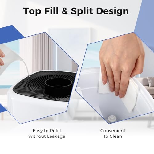 Image of COSTWAY 21L /5.5Gal Humidifier for Large Room, Top Fill Whole House Humidifier, 3 Mist Levels, Extension Tube, 360 Nozzles & Remote Control for Bedroom, Plants