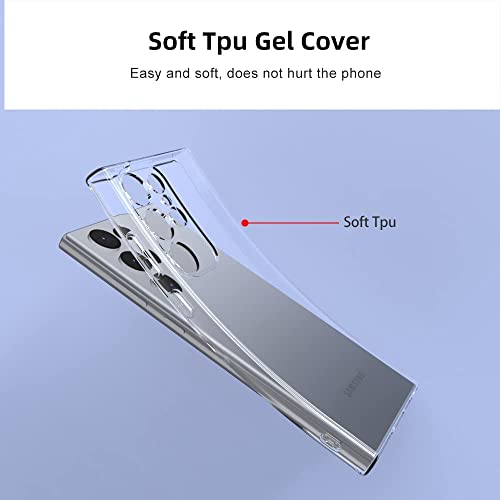 Image of NISHTECH for Samsung Galaxy S23 Ultra 5G Premium Transparent Hybrid Soft Slim Dust Proof Back Case Cover Silicone with Camera Protection