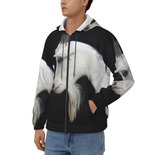 Sweat à capuche motif chèvre mignon avec cordon de serrage ajustable - 2