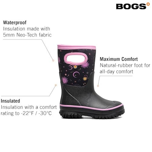 Image of BOGS Grasp Kids Waterproof Rain Boots, Insulated Winter Snow Boots | Winter Boots, for Rain, Snow & Mud with Easy Pull-On Handles for Toddlers, Boys & Girls, All-Weather Protection