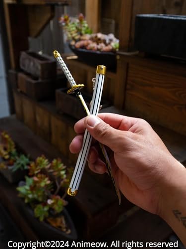 Image of Mini Katana Keyrings | Aesthetic Miniature with Ejection Button | Complimentary Display Stand | Handcrafted and Handpainted |