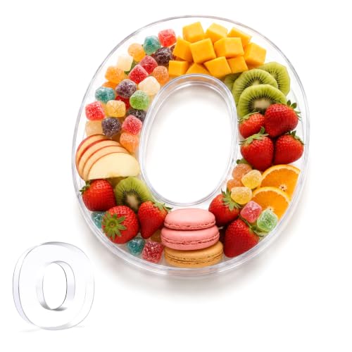 Image of Pooqla 10 inch Acrylic Letter Charcuterie Tray Birthday Party Fillable Box O