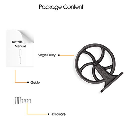 Rustic State Halat Cast Iron Vintage Industrial Wheel Farmhouse Wall Mount Pulley 6.75 Inch Diameter For Custom Make Lamp Pendant Fixtures Black #TOP4