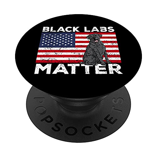 Black Labs Matter Parody Labrador Dog 4 de julio PopSockets PopGrip Intercambiable