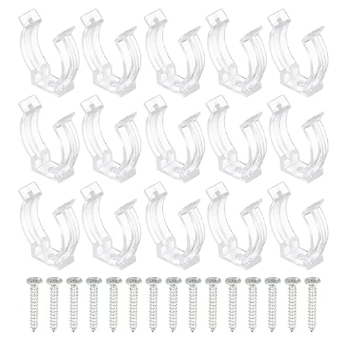 sourcing map 15 Stück T8 U Clips Halter Halterung für LED Glühbirne Montagehalterung Unterstützung Kunststoff Leuchtstoffröhre Klemmen LSD Schlauch Befestigungsklemmen mit Schrauben Klar