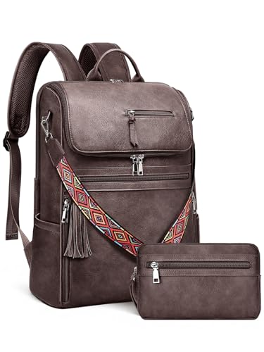 SYTRAH Leather Laptop Backpack Designer Laptop Bag, 16.5