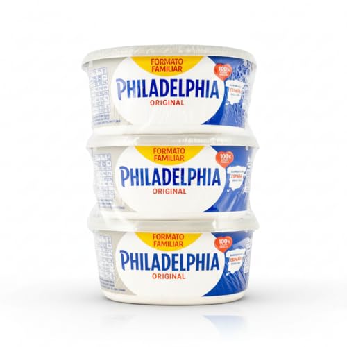 Pack Familiar (3 Unidades) - Queso Crema para Untar - Elaborado con Leche Fresca - Ideal para Repostería y Desayunos - Philadelphia Original - Pack Ahorro Fabricado en España - NEXU