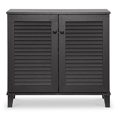 Image of APRODZ Mango Wood Zacka Shoe Cabinet for Home | Shoe Rack Organiser | Brown Finish