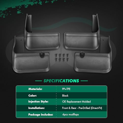 Image of SCITOO Mud Flaps 4PCS Suitable for Toyota Camry 2012 2013 2014 Front & Rear mud Flaps Splash Guard Set
