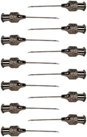 Reusable Premium Round Hub Needles – Box of 12 – Multiple Sizes Available – Stainless Steel Cannula with Chrome-Plated Brass Hub – Compatible with Luer Lock & Luer Slip Syringes – Veterinary Use (12Gx3")