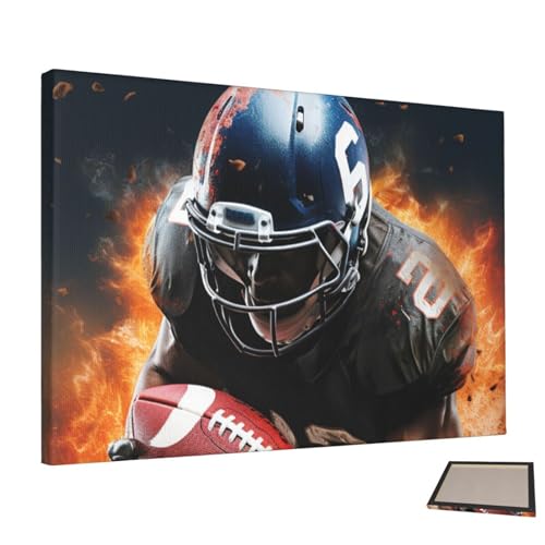 Poster de football américain : impression sur toile esthétique sans cadre pour chambre HCLYvexiria