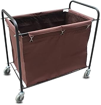 Movable Trolleys Laundry Sorter Hamper Trolley Cart on Silenters Poartable Hotel Service Trolley Hamper with Removable Bags,