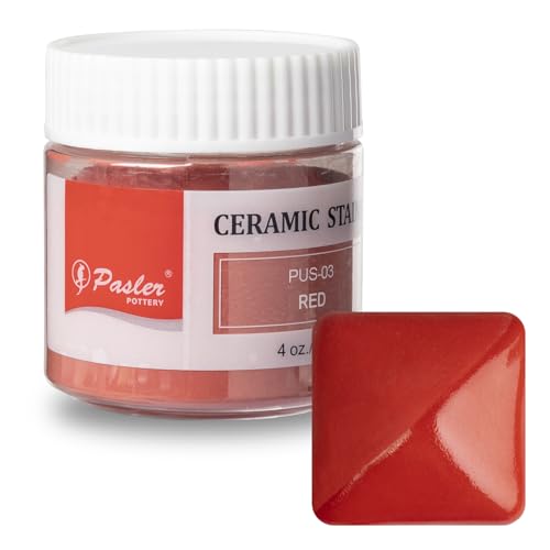 Pasler Ceramic Stains, 120g, Colorants for Clay, glazes, Clay Slip Pottery Glaze, Ceramic Glaze (RED)