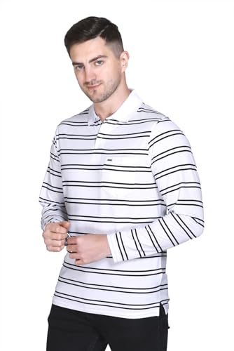 Image of Full Sleeve Polo T Shirt for Men Cotton with Pocket and Collar - Regular Fit Tshirt