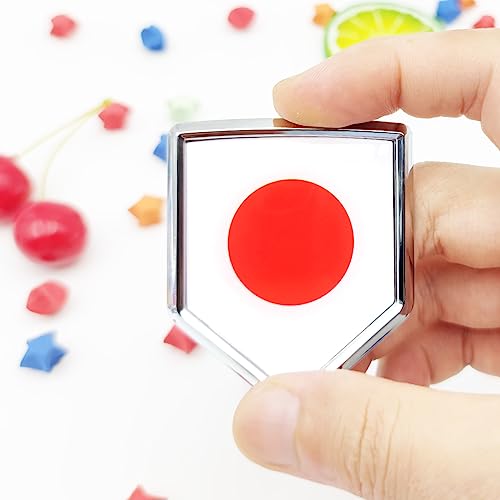 Emblema de Japón Overdecor cromado para parachoques de coche kit de 2 calcomanías de bandera 2