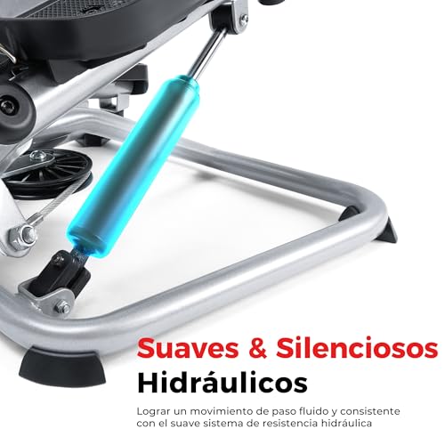 Miniatura 5 de Sunny Health Fitness Máquina Stepper Avanzada Con Giro Y Bandas De Resistencia, Mini Stepper Portátil, Equipo De Ejercicio Aeróbico Interior Para Entrenamiento De Cuerpo Completo - Sf-S0979, Gris