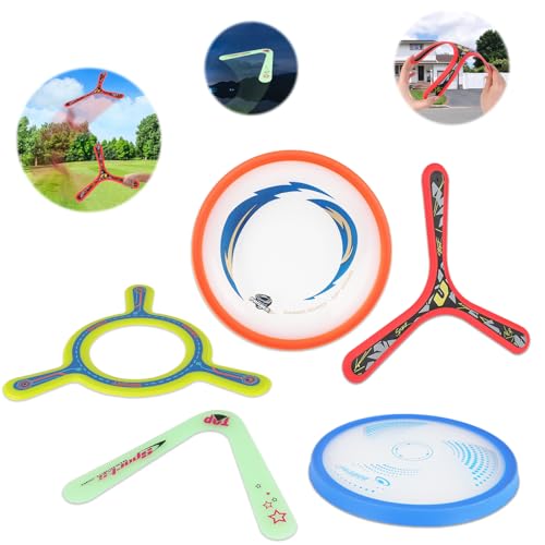 deAO 5 PCS Boomerangs for Kids, Easy to Throw Boomarang Frisbee Flying Toy - Image 2