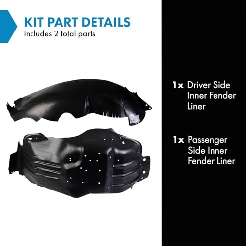 Image of TRQ Inner Fender Liner Set Compatible with 1997 Ford F-150 FO1247104 FO1248102