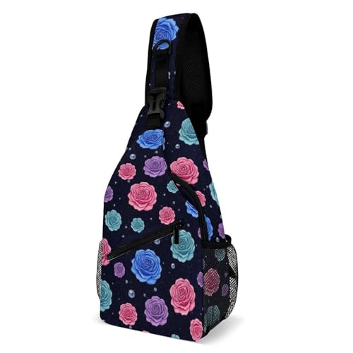 Sacs bandoulière fleurs violettes bleues roses casual élégant crossbody