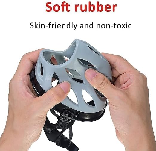 Dog Muzzle, Soft Rubber Basket, Prevent Barking, Biting, Chewing, Small/Medium/Large Dogs, Poodle, Grey