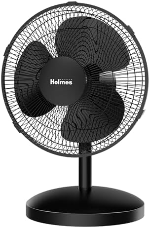 Holmes 12 Inch Oscillating Table Fan 3 Speeds 75 Degree...