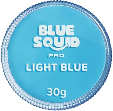 Blue Squid PRO Face Paint - Professional Water Based Single Cake Facepaint & Body Paints - SFX Makeup, Kids Adults Painting for Costume, Halloween Face Paints for Children - Classic Light Blue 30g/1oz