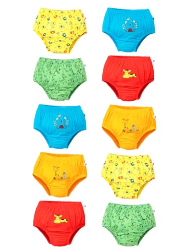 Image of superbottoms Basic Brief for Kids | Unisex, 100% Pure Cotton Innerwear | Breathable & Soft Kids Underwear | Baby Brief I Pack of 10
