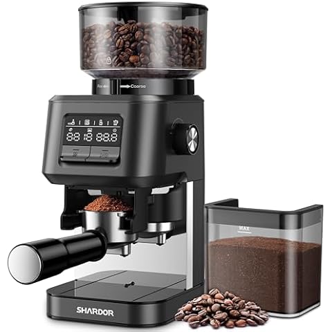 SHARDOR Conical Burr Coffee Grinder for Home Use, Espresso Coffee Bean Grinder Electric with Smart Dosing Technology, Adjustable Burr Mill with 40 Precise Settings, Anti-static, Grey Cover
