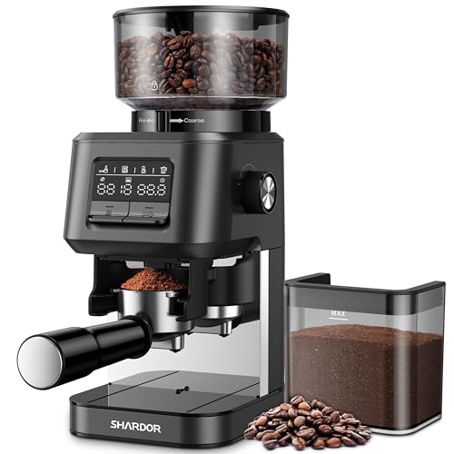 SHARDOR Conical Burr Coffee Grinder for Home Use with Smart Dosing Technology and 40 Adjustable Settings, Grey