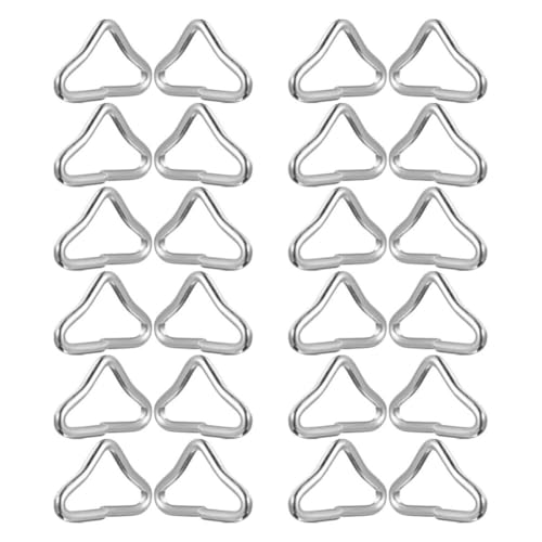 TOYANDONA 24 Piezas Anillo Triangular de Acero Galvanizado para Trampolín, Clip Resistente y Duradero para Uso en Entretenimiento Familiar y Entrenamiento Profesional