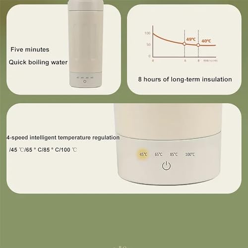 Tetera eléctrica portátil con control de temperatura 350 ml miniatura 6