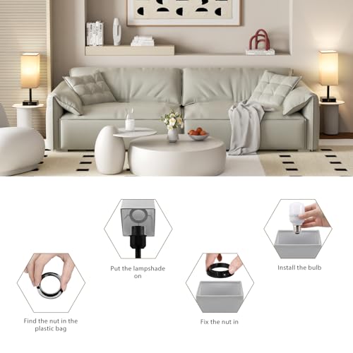 Lampe de chevet tactile à intensité variable avec chargeur USB-C