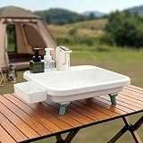 Portable Hand Washing Station with Electronic Faucet Adjustable Outdoor Sink Station & Camping Dish Washing Station – Portable Sink for Camping, RV, Workshops & Garages – Includes Drain Hose (White)