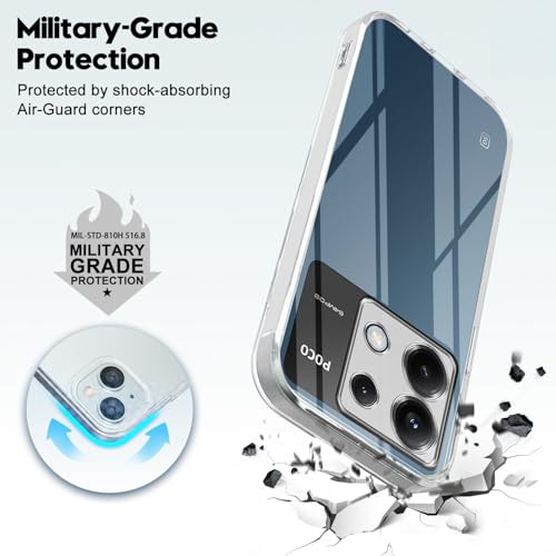 Image of Jkobi Back Case Cover for Poco X6 5G (Silicone Clear Shockproof Case | Camera Protection | Soft and Flexible)