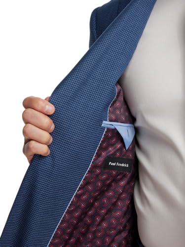 Paul Fredrick Men's Wool Houndstooth Single Breasted Peak Lapel Suit Jacket4