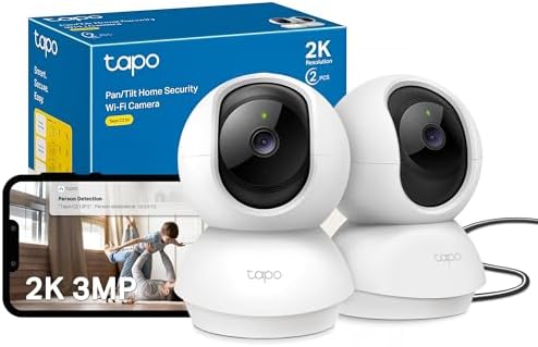 Tapo Wifi Indoor Camera, 2K 3MP Full HD Baby Camera, 360° Securit...