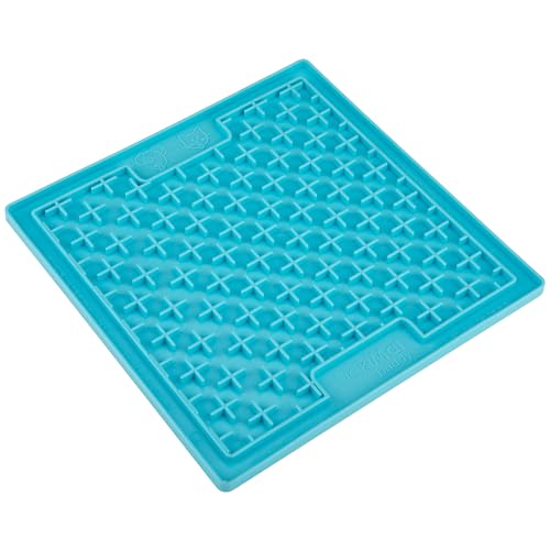 Image of LickiMat Classic Buddy, Cat Slow Feeder Lick Mat, Boredom anxiety reducer; perfect for food, treats, yogurt, or peanut butter. Fun Alternative to a Slow Feed Cat Bowl or Dish, Turquoise