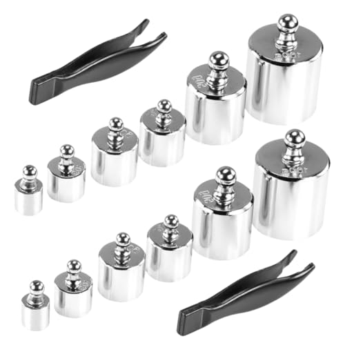 OSOLADY 12-Piece 200g Precision Steel Weights Set Balance Calibration Kit Chromium Plated for Scale Calibration Random Color