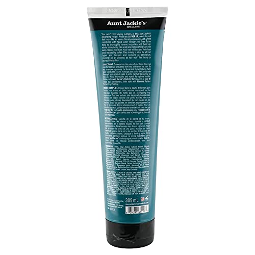 Aunt Jackie's Aloe & Mint Recipes Lather Up Stimulating Hair Moisturizing Shampoo Creme, Sulfate Free For All Hair Types And Textures, Green, 10 Oz #TOP2