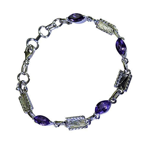 Bracelet améthyste véritable en argent ajustable fini les bijoux perdus