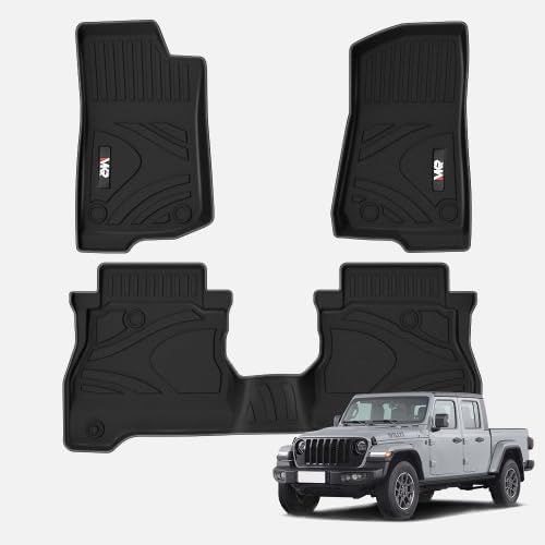 Waterproof and Stain-Resistant TPE Car Floor Mats Black 3 PCS for Jeep Wrangler JL 2018-2024 4 Doors Model (Not Fit for Jeep Wrangler JK or 4XE)
