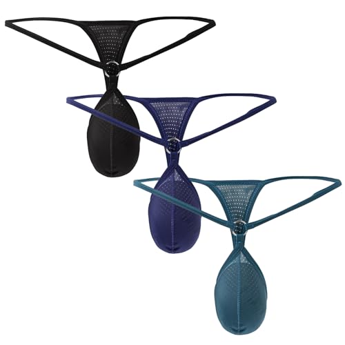 Mens Thong Low Rise G Strings & Thongs Underwear sexy Breathable Silky Bikini Briefs T Back